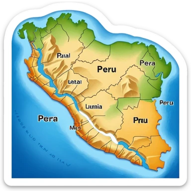 Peru map sticker
