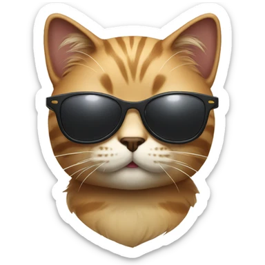 Cat with sunglasses sticker