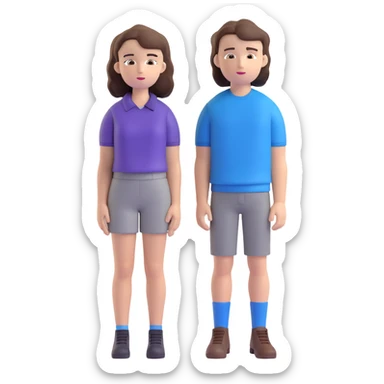 Hannah Baker with long brown hair and Clay Jensen with short dark hair standing together, from 13 Reasons Why sticker