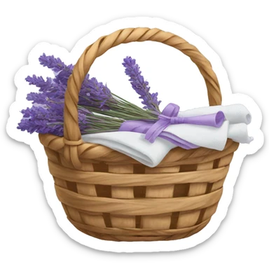 Basket of linens and lavender  sticker