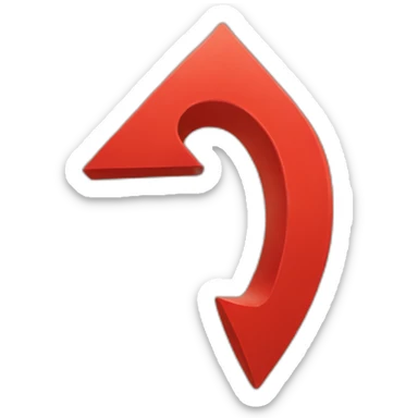 a red curve arrow sticker