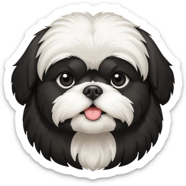 Black and white shih tzu sticker