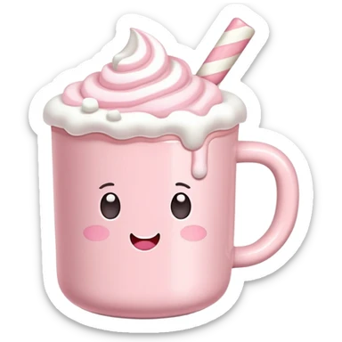 Pastel pink hot chocolate  sticker