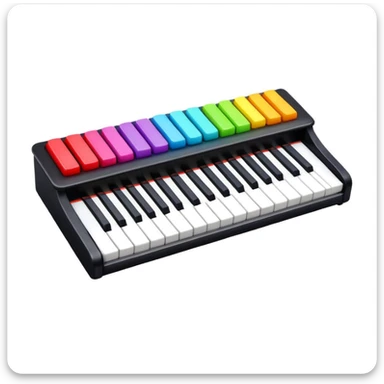 piano keyboard light toy sticker