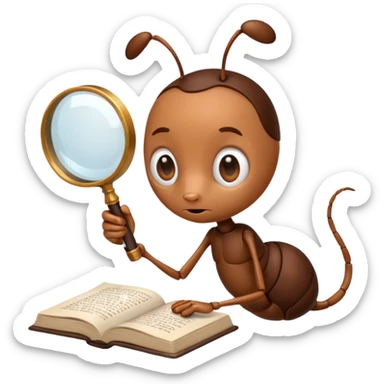 ant reading book sticker