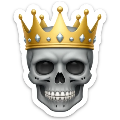 Skull face with a crown silencing sticker