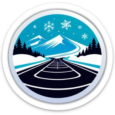 Kreis Racetrack with snow in winter sticker