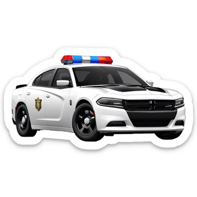 Police Car - Dodge Charger Pursuit (Model Year: 2022) (Iconic colour: Black and white) sticker