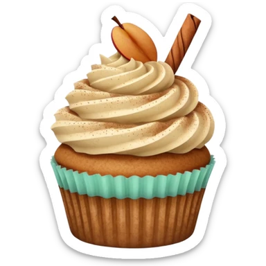 cupcake with cinnamon chai dust and apple on top sticker