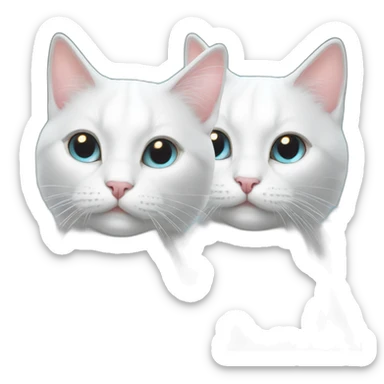 two white cats with laser beams sticker