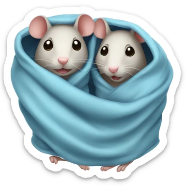 2 rats in a blanket sticker