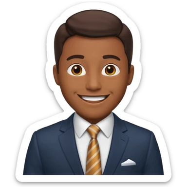 excited office boss sticker