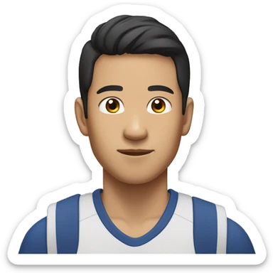 young asian man with no beard or mustache, athletic clothes  sticker