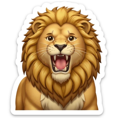 Lion – Golden mane, roaring, standing proudly sticker