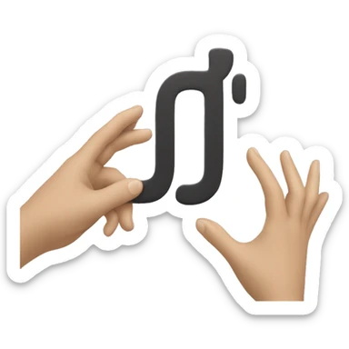 Two hands making the letter J  sticker