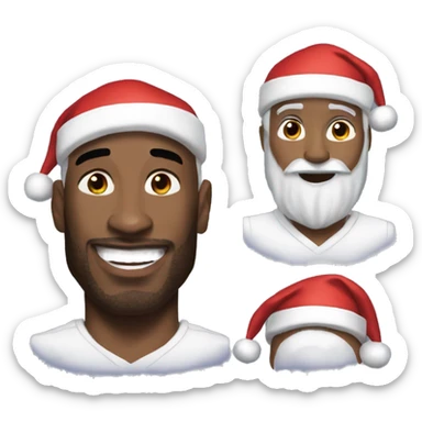 Kobe Bryant with santa hat sticker