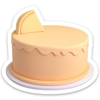 empty circular cake dough, plain, no decorations, neutral color sticker