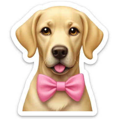 yellow lab with pink bow sticker