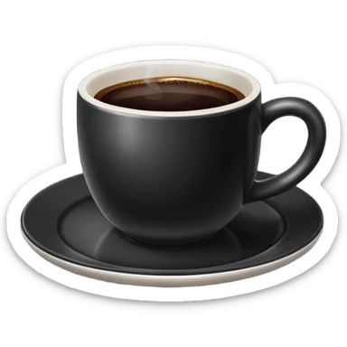 cup with black coffee on the same color plate without faces sticker