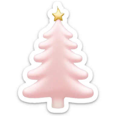 Light pink Christmas tree aesthetic ornaments sticker