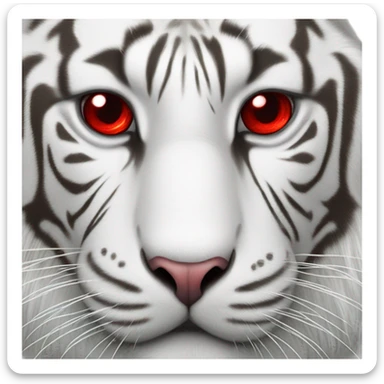 White tiger with love eyes and a big red heart sticker