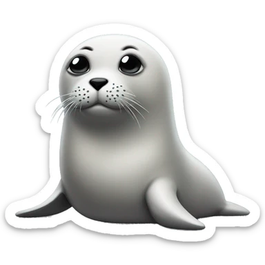 seal with pensive emoji face  sticker