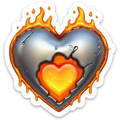 hot melting metal heart shape sticker