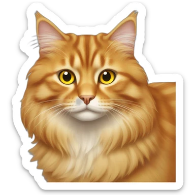 Ginger siberian cat with yellow eyes sticker