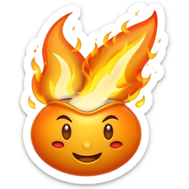 Streak / On Fire Emoji

Glossy 3D emoji of a flaming icon or bullet, glowing orange flames, gold reflections. sticker