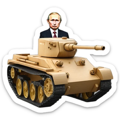vladimir putin wooden t34 tank big wheelchair sticker