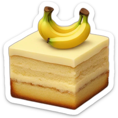 square banana cake with banana on top sticker
