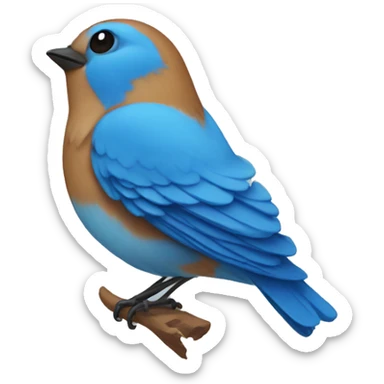 bluebird blue heart sticker