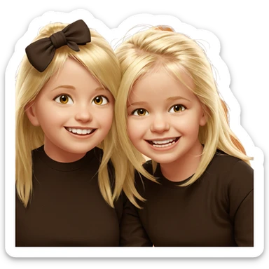 smiling girls with blonde hair sticker
