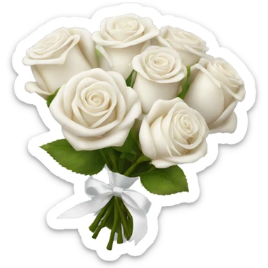 White rose bouquet  sticker