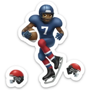 Football player on roller skates sticker
