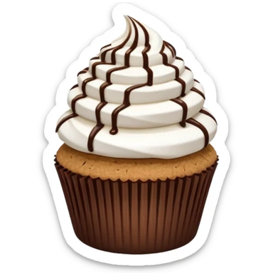 Chocolate cupcake with marshmallow frosting, graham cracker crust, marshmallows & Chocolate drizzle  sticker