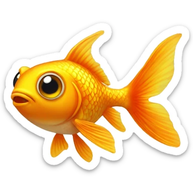 small cute gold fish with big eyes  sticker