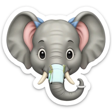 Cute elephant head sticker