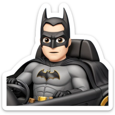 Batman dans sa batmobile mais il est bourre  sticker