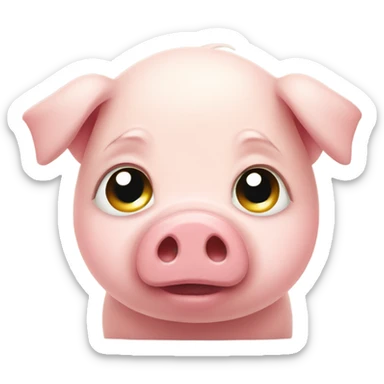 Cute pig sad with tears sticker