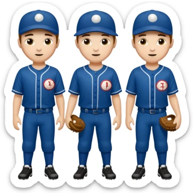 amigos jugando baseball solo hombres de un solo color  sticker