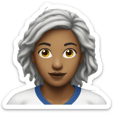 A 30-year-old woman playing soccer sticker