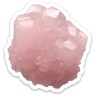 Rose quartz crystal cluster  sticker