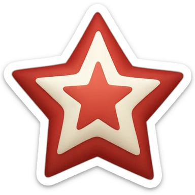 Red star with letter PT together in the center of the star sticker