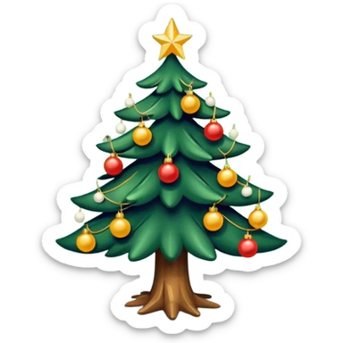 Albero di Natale con luci calde senza palline  sticker
