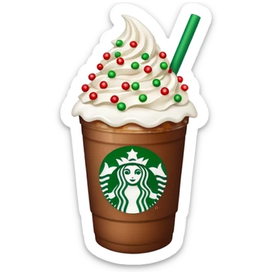 Iced Christmas Starbucks coffee sticker