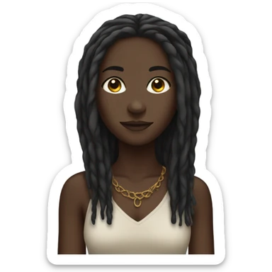 dark-skinned girl with dreadlocks sticker