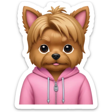 Yorki in a pink outfit sticker