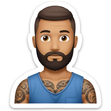 tattooed bearded male prisoner sticker