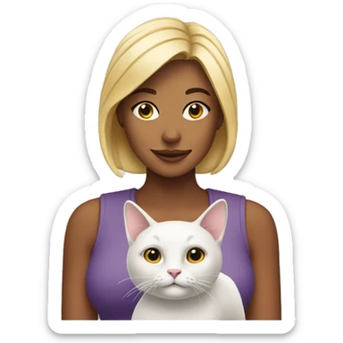 Macy with a cat sticker